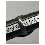 Vintage Sterling Silver 925 Ring with Large Amber Oval Stone Size 10