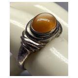 Vintage Sterling Silver 925 Ring with Cabochon Stone Size 8