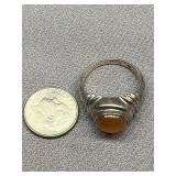 Vintage Sterling Silver 925 Ring with Cabochon Stone Size 8