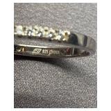 Sterling Silver 925 Heart-Shaped Ring with Sparkling Stones Size 7