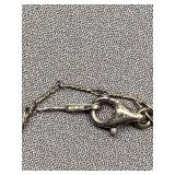 Sterling Silver 925 Necklace with Sea Glass Pendant and Green Bead