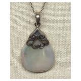 Sterling Silver 925 Necklace with Intricate Pendant Design