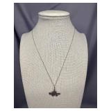 Sterling Silver 925 Ginkgo Leaf Pendant Necklace
