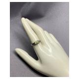 Sterling Silver 925 Ring with Green Gemstone, Size 8.5