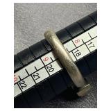 Sterling Silver 925 Ring with Green Gemstone, Size 8.5