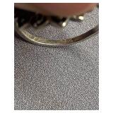 Sterling Silver 925 Ring with Black Stone and Filigree Design Size 8