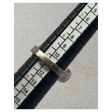 Sterling Silver 925 Ring with Three Large Stones, Size 5