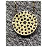 Sterling Silver 925 Necklace with Round Pave Pendant