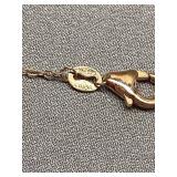 Double Heart Pendant Necklace with Pink and Clear Stones - Sterling Silver 925