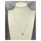 Sterling Silver 925 Necklace with Round Pendant
