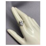 Sterling Silver 925 Ring with Pear-Shaped Gemstone Size 7