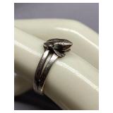 Sterling Silver 925 Frog Design Ring, Size 5.5