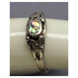 Vintage Sterling Silver 925 Abalone Lizard Ring Size 6.5
