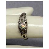Vintage Sterling Silver 925 Abalone Lizard Ring Size 6.5