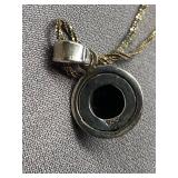 Sterling Silver 925 Necklace with Amber Pendant