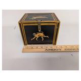 Decorative Wooden Box with Painted Monkeys and Wooden Drawers