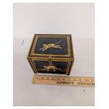 Decorative Wooden Box with Painted Monkeys and Wooden Drawers