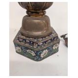 Vintage Copper Dragon Motif with Enamel Floral Accents and Unique Designs