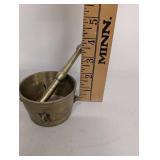 Vintage Brass Mortar and Pestle Set with Patina Perfect for Collectors or Decorative Use