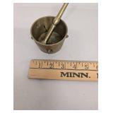 Vintage Brass Mortar and Pestle Set with Patina Perfect for Collectors or Decorative Use