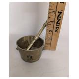 Vintage Brass Mortar and Pestle Set with Patina Perfect for Collectors or Decorative Use