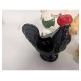 Vintage Ceramic Rooster and Chicken Figurines  5 Some Made in Japan