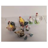 Set of Ceramic Rooster and Hen Figurines some with Maker