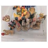 Lot of Rooster Animal Figurines and Blue Speckled Chicken Dish Decor Collection
