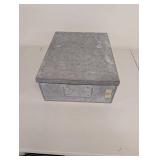 Vintage Metal Storage Box Galvanized Industrial Decor 12x10x7 Inches Sturdy Lid
