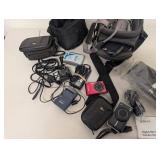 Lot of Digital Cameras Including Canon PowerShot, Sony Cyber-shot, Samsung with Accessories