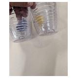 Set of 7 Clear Plastic Cups with Vibrant Colored Fly Fishing Designs