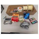 Large Lot of Fishing Line and Accessories Including Berkley, Sufix, and Guidebrod Brands