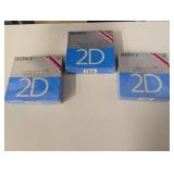 Lot of 3 Sealed Sony 5.25 Inch Double-Sided Double-Density Floppy Disk Packs