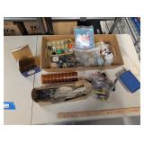 Assorted Fishing  Supplies Lot with American Fishing Wire Spinners Hooks and More