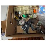 Assorted Fishing  Supplies Lot with American Fishing Wire Spinners Hooks and More