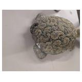 Decorative Turtle and Bulldog Concrete Garden Statues Rustic Outdoor Decor