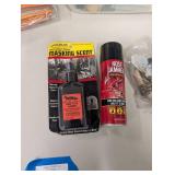 Lot of Hunting Scent Products Including Wildlife Research Center Red Fox Urine Masking Scent
