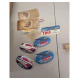 Vintage Airline Memorabilia Collection Including TWA United Northwest Ephemera Maps Labels