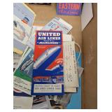 Vintage Airline Memorabilia Collection Including TWA United Northwest Ephemera Maps Labels
