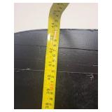 Black Glass Display Cabinet with Red Interior Shelves, 43 Inch Tall