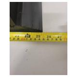 Black Glass Display Cabinet with Red Interior Shelves, 43 Inch Tall