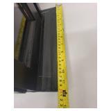 Black Glass Display Cabinet with Red Interior Shelves, 43 Inch Tall