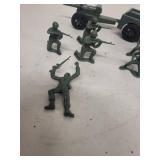 Vintage Tim Mee Toys Army Men Set with Vehicle and Giant Cap Gun