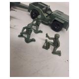 Vintage Tim Mee Toys Army Men Set with Vehicle and Giant Cap Gun