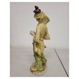 Vintage Clown Figurine with Accordion, 9 Inch Tall