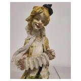 Vintage Clown Figurine with Accordion, 9 Inch Tall