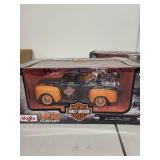 Harley-Davidson Collectibles Set: Wallet, Diecast Trucks, Tin, Heavy Beer Can