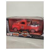 Collection of 4 Die-Cast Vehicles Including Harley-Davidson Trucks and Dale Earnhardt Stock Car