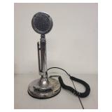 Vintage Chrome Gooseneck Microphone with Eagle Emblem