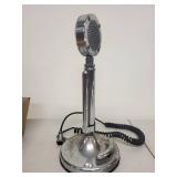 Vintage Chrome Gooseneck Microphone with Eagle Emblem